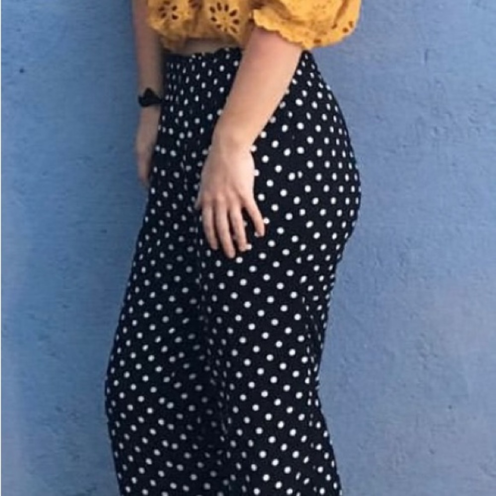70’s vibe bell bottom pants | b&w polka dots | size XS | worn twice